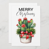 Verspreiden van Kerstmis Cheer met een Cactus Twis Feestdagenkaart (Voorkant / Achterkant)