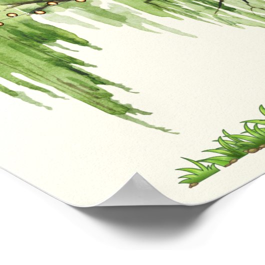 Verspreidend Willow Wedding Seating Chart 36"x24" Poster (Hoek)