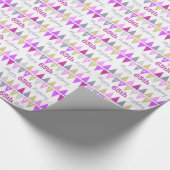 Verspreidende vlaggen 65e verjaardag gepersonalise cadeaupapier (Hoek)