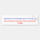 Verspreiding is de grootste vorm van patriottisme! bumpersticker (Voorkant)