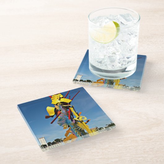 Verspreiding over het Onderzetter van het vrijwill Glazen Onderzetter (Schuin)