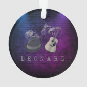 Verspreiding over Leonard blauwe paarse lichten Ornament (achterkant)