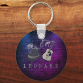 Verspreiding over Leonard blauwe paarse lichten Sleutelhanger (Voorkant)