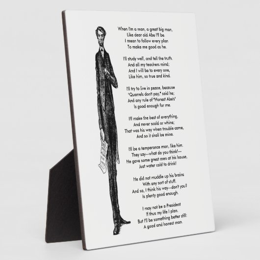 Verspreiding over President Abraham Lincoln gedic Fotoplaat (Zijkant)