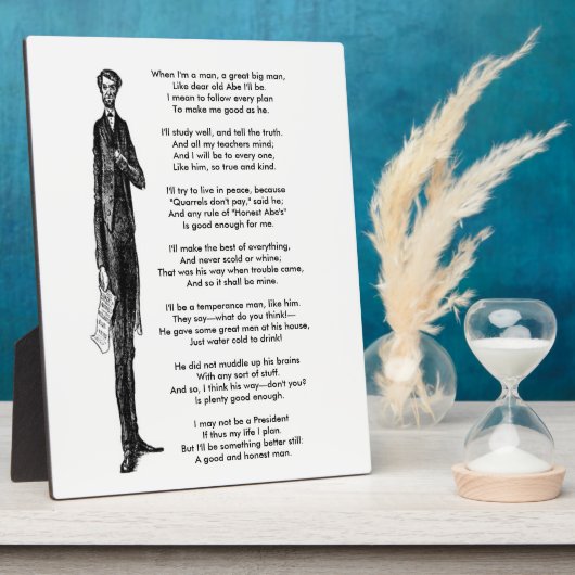 Verspreiding over President Abraham Lincoln  gedic Fotoplaat (Zijkant)