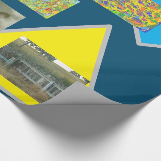 Verspreiding van bagage met kat en bomen cadeaupapier (Hoek)