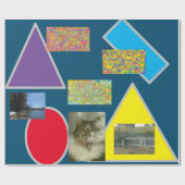 Verspreiding van bagage met kat en bomen cadeaupapier (Vlak)