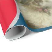 Verspreiding van bagage met kat en bomen cadeaupapier (Rol Hoek)