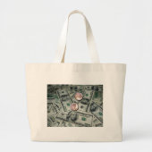 Verspreiding van geld en 2 cent grote tote bag (Voorkant)