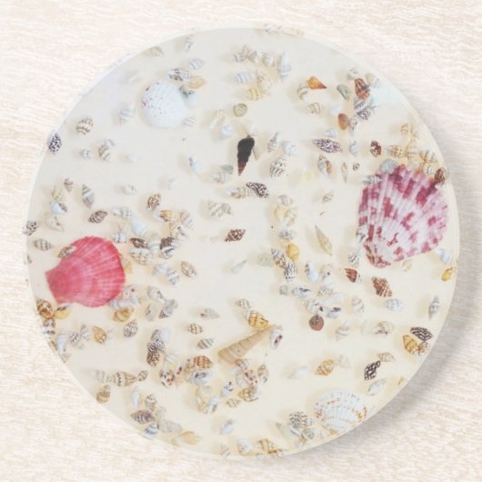 Verspreiding van kleurrijke Tiny Seashells Zandsteen Onderzetter (Voorkant)