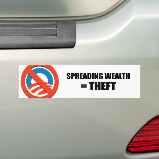 Verspreiding van rijkdom - diefstal bumpersticker (Op auto)