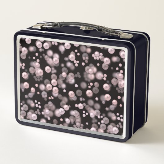 Verspreiding van roze en witte parels op zwarte ve (Achterkant)