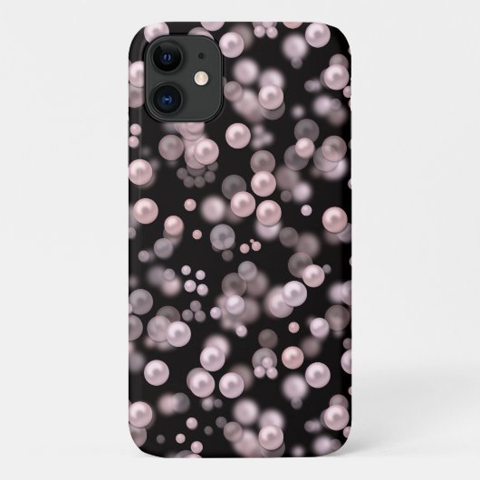 Verspreiding van roze en witte parels op zwarte ve Case-Mate iPhone case (Achterkant)