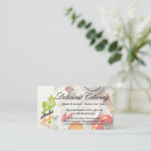 Verspreiding van voedsel op tafel visitekaartje (Staand voorkant)