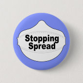 Verspreidingsmaskerspeld stoppen ronde button 5,7 cm (Voorkant)
