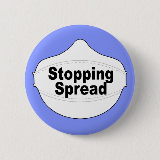Verspreidingsmaskerspeld stoppen ronde button 5,7 cm (Voorkant)