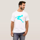Verspringen - Cyaan T-shirt (Voorkant volledig)