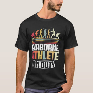 Verspringen Lange Sprong Lucht Atleet In Actie T-shirt