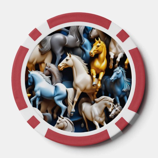 Versprongen paarden poker chips (Achterkant)