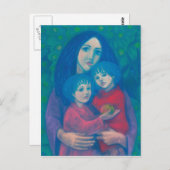 Versprookje voor de bedtijd, moeder en kinder moed briefkaart (Voorkant / Achterkant)