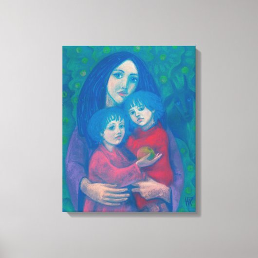 Versprookje voor de bedtijd, moeder en kinder moed canvas afdruk (Voorkant)