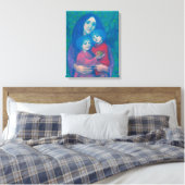 Versprookje voor de bedtijd, moeder en kinder moed canvas afdruk (Insitu (Slaapkamer))