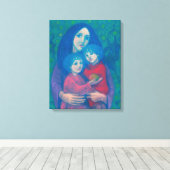 Versprookje voor de bedtijd, moeder en kinder moed canvas afdruk (Insitu (Houten vloer))