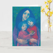 Versprookje voor de bedtijd, moeder en kinder moed kaart (Gele Bloem)