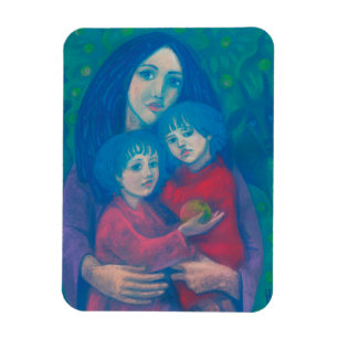 Versprookje voor de bedtijd, moeder en kinder moed magneet