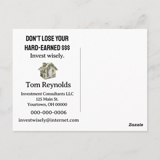 Verstandig beleggen briefkaart (Achterkant)