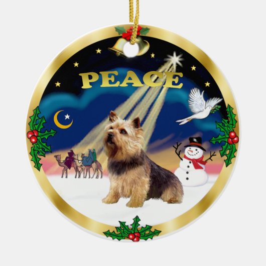 Verstandige Mannen - Norwich Terrier Keramisch Ornament (Voorkant)