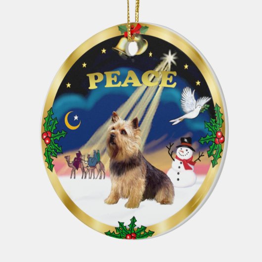 Verstandige Mannen - Norwich Terrier Keramisch Ornament (Links)