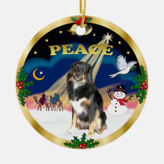 Verstandige Mannen - Tri Color Australian Shepherd Keramisch Ornament (Voorkant)
