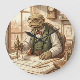 Verstandige Schildpad Architect Vintage Kantoor Mu Grote Klok