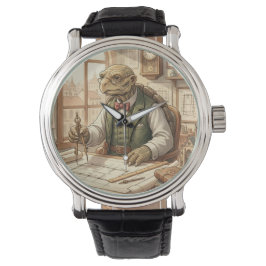 Verstandige Schildpad Architect Vintage Kunst Horl Horloge