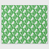 Verstandige Uil Folk Art Groene Vakantie Cadeaupapier (Vlak)