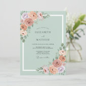 Verstandige Vredige Botanische Bruiloft Kaart (Staand voorkant)