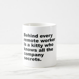 Verstandige wijze remote werk kat humor koffiemok