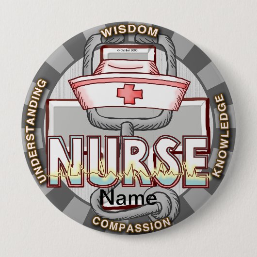 Verstandverpleegkundige Ronde Button 4,0 Cm (Voorkant)