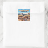 Versteend bos Nationaal Park Arizona Desert Vierkante Sticker (Tas)