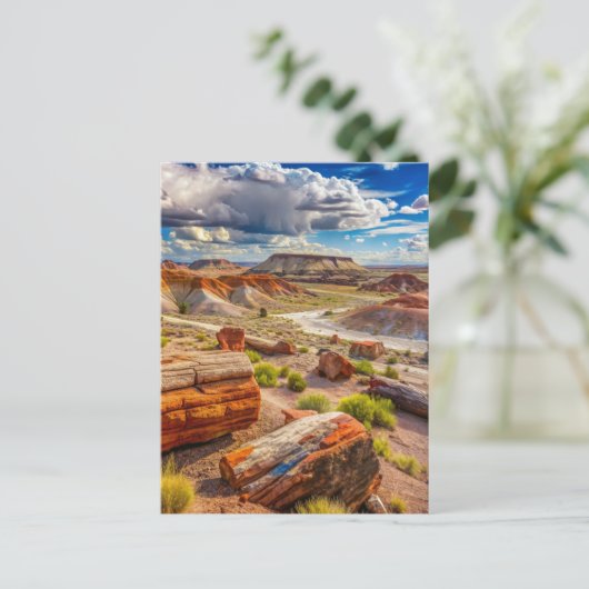 Versteend bos Nationaal Park, geschilderde woestij Briefkaart (Staand voorkant)