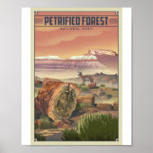 Versteend bos Nationaal Park Litho Kunstwerk Poster (Voorkant)