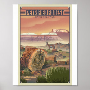 Versteend bos Nationaal Park Litho Kunstwerk Poster
