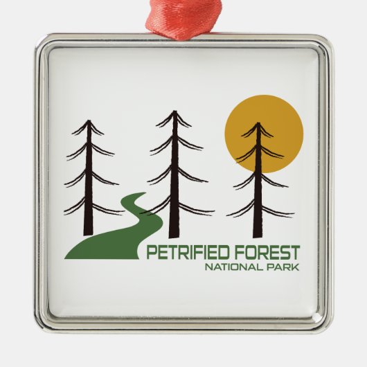 Versteend bos National Park Trail Metalen Ornament (Voorkant)
