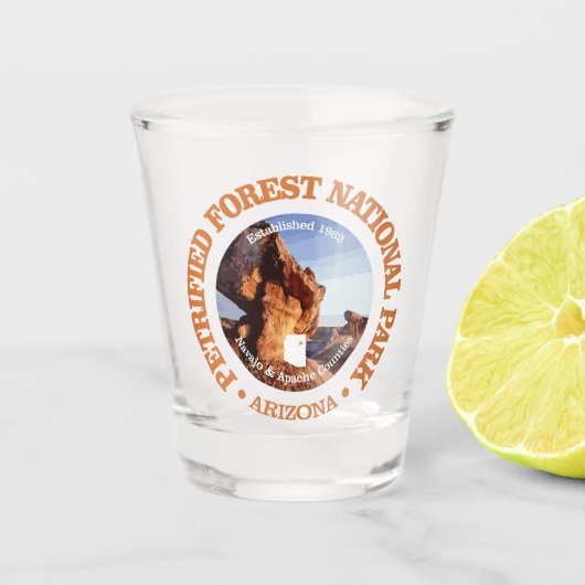Versteend bos (NP2) Shot Glas (Voorkant)