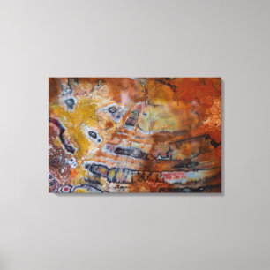 Versteend Hout Bruin Canvas Afdruk