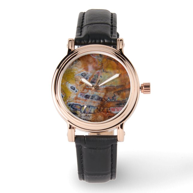 Versteend Hout Bruin Horloge (Voorkant)