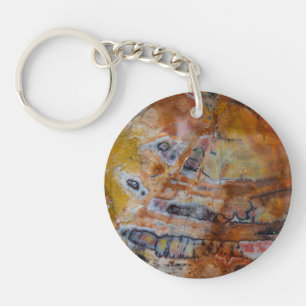 Versteend Hout Bruin Sleutelhanger