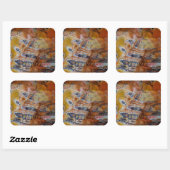 Versteend Hout Bruin Vierkante Sticker (Vel)