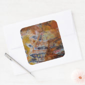 Versteend Hout Bruin Vierkante Sticker (Envelop)